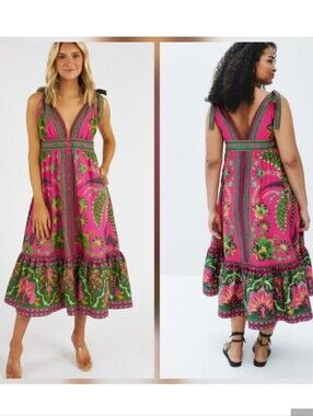 farm rio blue tile dream sleeveless maxi dress Blue Tile Dream Maxi Dress  FARM Rio